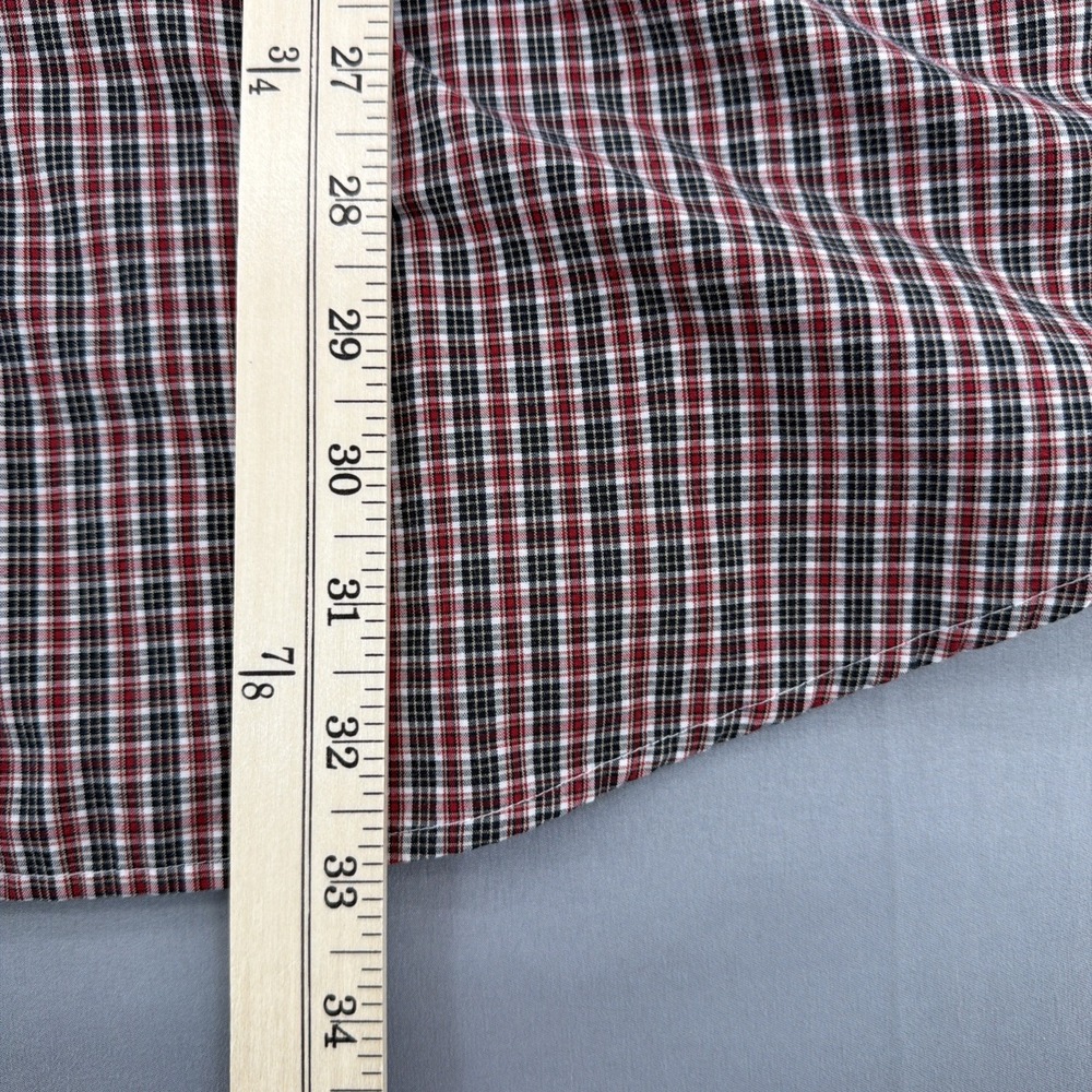 Chaps Ralph Lauren Button Down Shirt Mens XXL Red Plaid Short Sleeve Cotton - Picture 6 of 9
